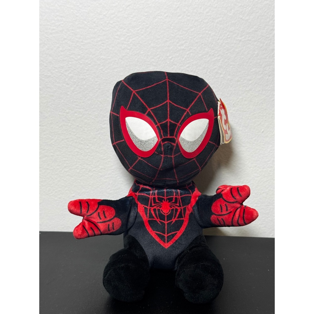 Ty Beanie Babies Marvel Miles Morales Spider-Man Black Red Plush Toy NWT